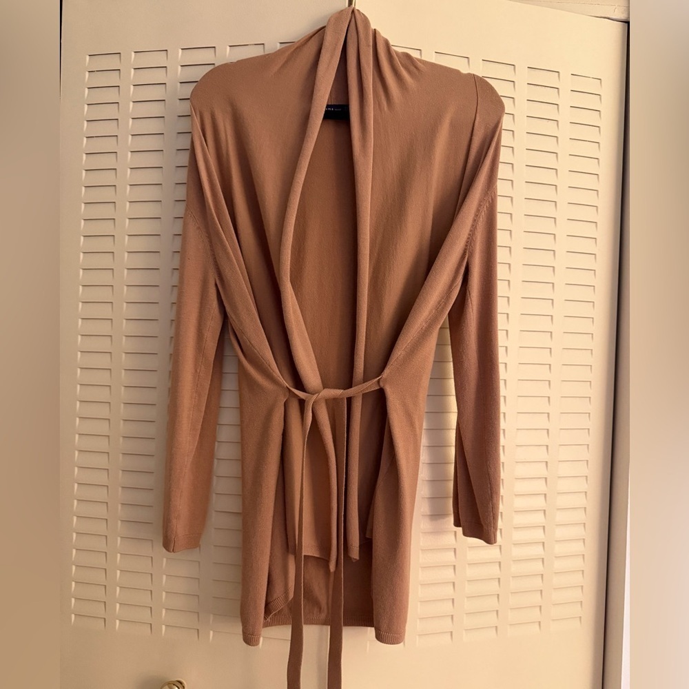 Zara Knit Waterfall Cardigan – Camel / Tan – Size M